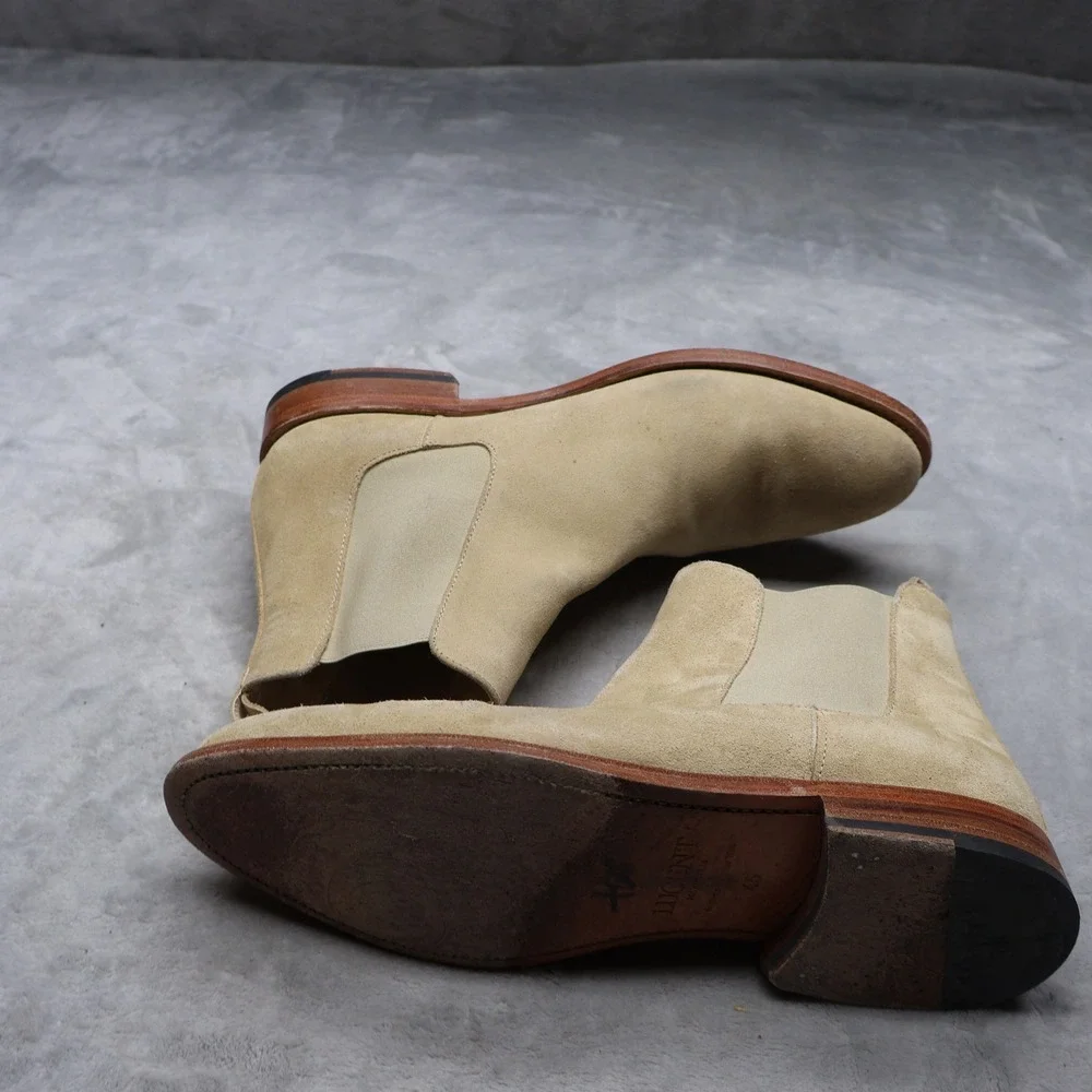 Lucent Men 11.5 Chelsea Boots White Suede Goodyear Welt Leather Sole Casual 45EU - Picture 7 of 15